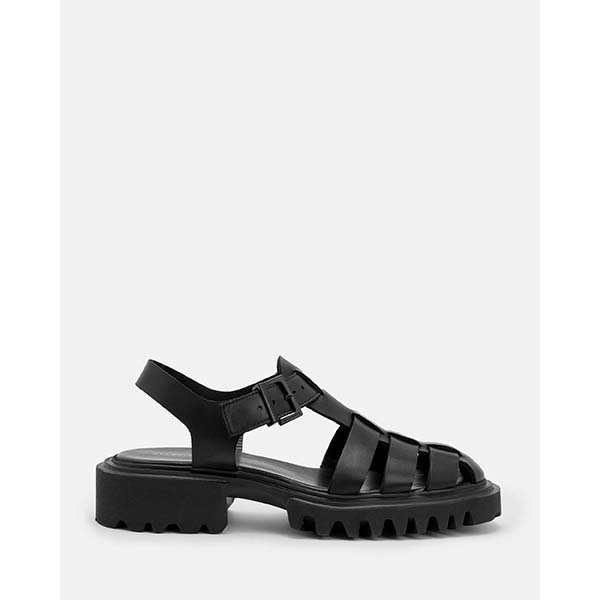 Allsaints Australia Womens Nessie Leather Sandals Black AU40-701